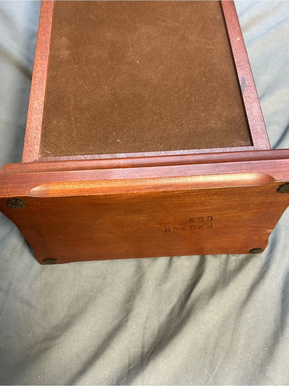 Vintage Eureka Jewelry Box Reed & Barton Wood Chest Velvet Lined USA Large Rose